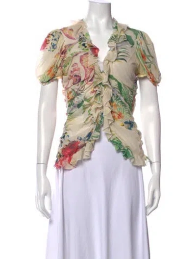 Pre-owned Class Roberto Cavalli Vintage 2000's Blouse In Neutrals