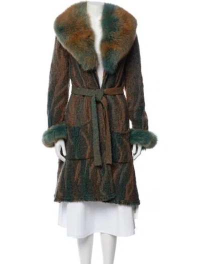 Pre-owned Class Roberto Cavalli Vintage 2000's Fur Coat In Multi