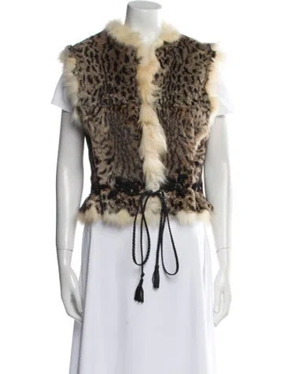 Pre-owned Class Roberto Cavalli Vintage 2000's Fur Jacket In Brown