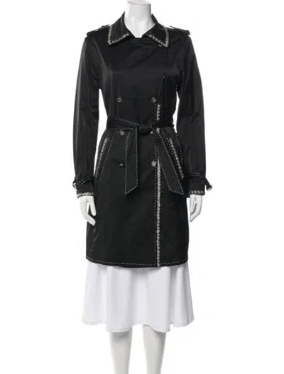 Pre-owned Class Roberto Cavalli Vintage 2000's Trench Coat In Black