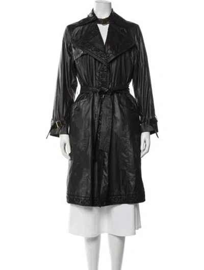 Pre-owned Class Roberto Cavalli Vintage 2000's Trench Coat In Black