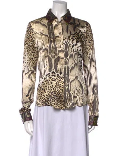 Pre-owned Class Roberto Cavalli Vintage 2001 Top In Neutrals