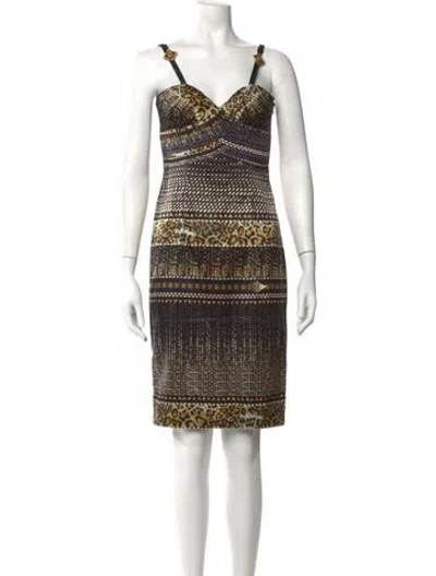 Pre-owned Class Roberto Cavalli Vintage Knee-length Dress In Black