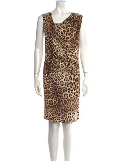 Pre-owned Class Roberto Cavalli Vintage Knee-length Dress In Brown