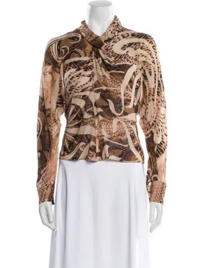 Pre-owned Class Roberto Cavalli Vintage Late 2000's - Early 2010's Button-up Top In Brown