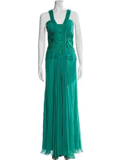 Pre-owned Class Roberto Cavalli Vintage Long Dress In Green