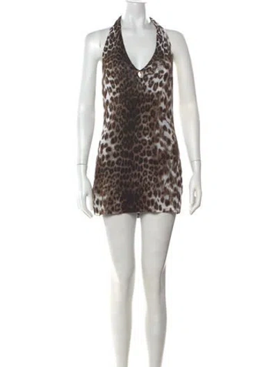 Pre-owned Class Roberto Cavalli Vintage Mini Dress In Black
