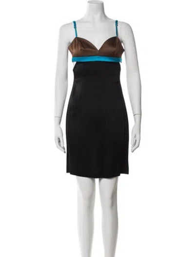Pre-owned Class Roberto Cavalli Vintage Mini Dress In Black