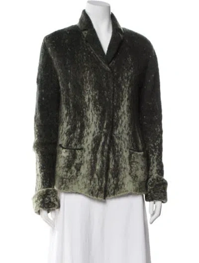 Pre-owned Class Roberto Cavalli Wool Cowl Neck Sweater In Green