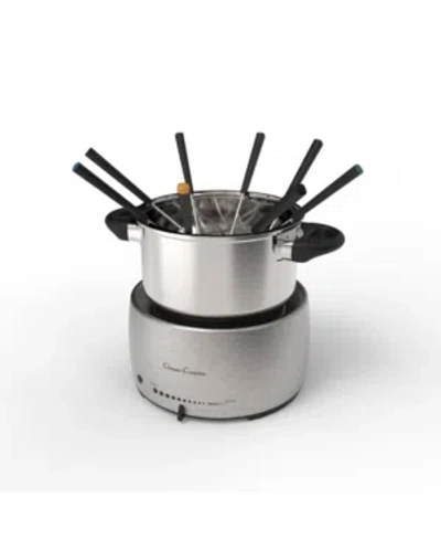 Classic Cuisine Stainless Steel Fondue Pot Set In Silver