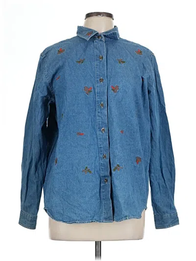 Pre-owned Classic Elements Long Sleeve Button Down Shirt In Blue