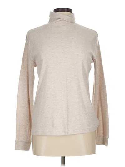 Pre-owned Classic Elements Long Sleeve Top Tan Turtleneck Tops