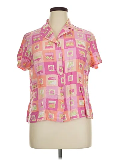 Pre-owned Classic Elements Short Sleeve Blouse In Pink