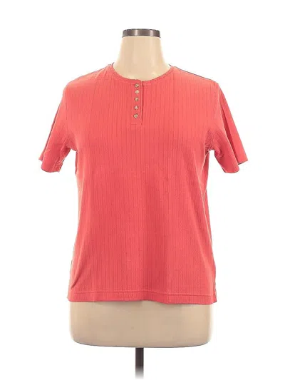 Pre-owned Classic Elements Short Sleeve Top Orange Crew Neck Tops