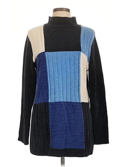 Pre-owned Classic Elements Turtleneck Sweater In Blue