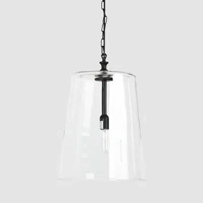 Classic Home 1 - Light Single Jar Pendant With Wrought Iron Accents In Glass