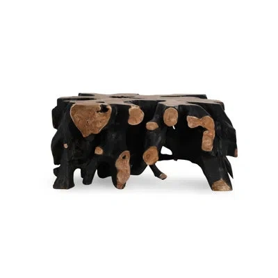 Classic Home 40" Square Coffee Table Black/natural