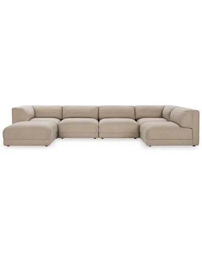 Classic Home Adalynne 6pc Performance Modular Sectional Sofa In Brown