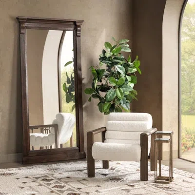 Classic Home Adelaide Solid Mango Wood Floor Mirror In Brown