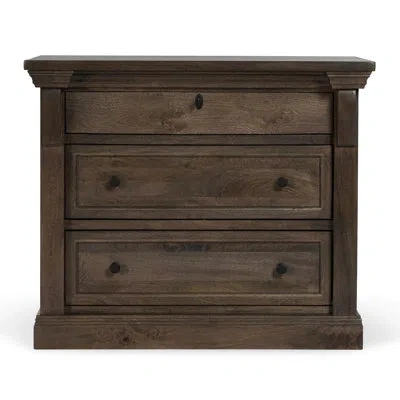 Classic Home Adelaide Three-drawer Mango Wood Nightstand In Burgundy