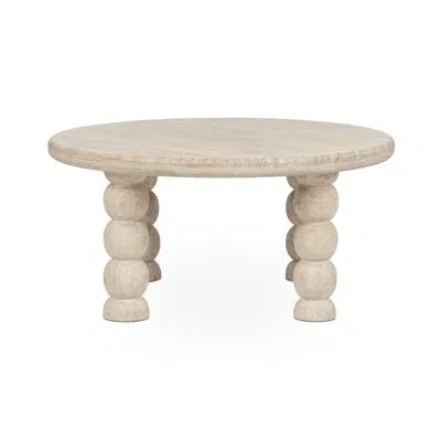 Classic Home Adir Solid Mango Wood Round Coffee Table Cream In Neutral