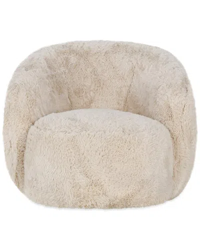 Classic Home Adley Plush Fabric 360-degree Swivel Accent Chair In Brown