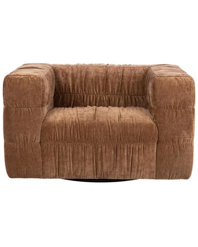 Classic Home Afeela Upholstered Swivel Chair In Brown