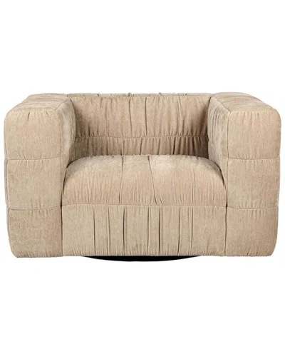 Classic Home Afeela Upholstered Swivel Chair In Brown