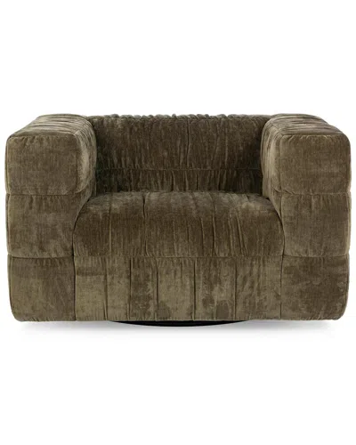 Classic Home Afeela Upholstered Swivel Chair In Green