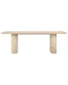 Classic Home Aiden 87in Stripped Stone Outdoor Dining Table In Beige