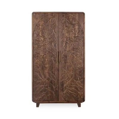 Classic Home Albero Solid Wood Accent Cabinet In Brown