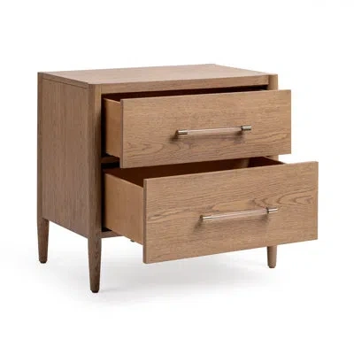 Classic Home Alisen Oak Wood Nightstand In Brown