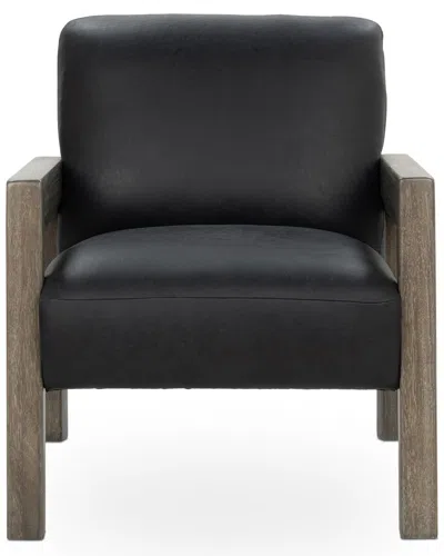 Classic Home Aliza Top-grain Leather Accent Chair In Black