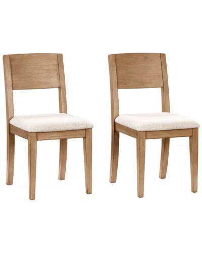 Classic Home Allegra Set Of 2 Reclaimed Pine Wood Dining Chairs