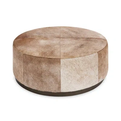 Classic Home Andre Hair On Hide Cocktail Ottoman In Pink