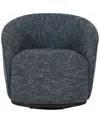 Classic Home Andrea Polyester Fabric 360-degree Swivel Accent Chair In Blue