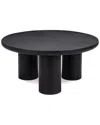 Classic Home Anzio Outdoor Coffee Table In Concrete Black Conc In Brown