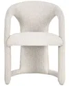 Classic Home Archie Polyester Fabric Upholstered Dining Chair In White