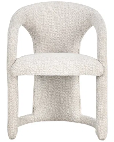 Classic Home Archie Polyester Fabric Upholstered Dining Chair In White