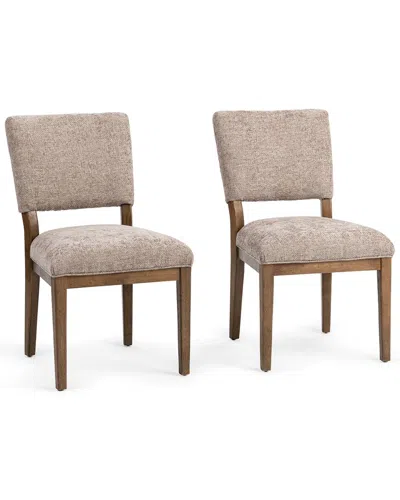 Classic Home Arima Set Of 2 Upholstered Dining Chairs In Brown