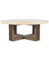 Classic Home Aspen 47in Round Wood Coffee Table In White