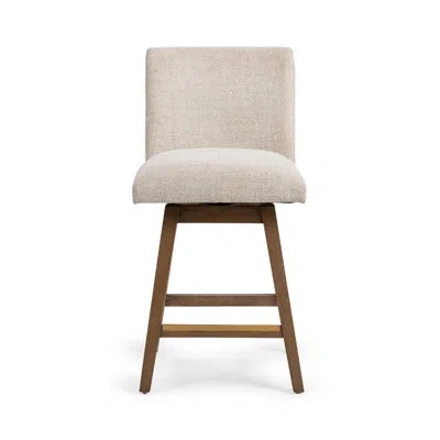 Classic Home Ava Upholstered Swivel Counter Stool In Brown