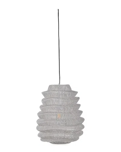 Classic Home Barlow 1-light Rattan Woven Pendant In Gray