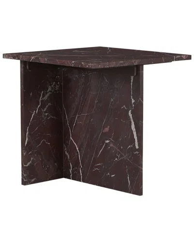 Classic Home Bexly Marble End Table In Brown