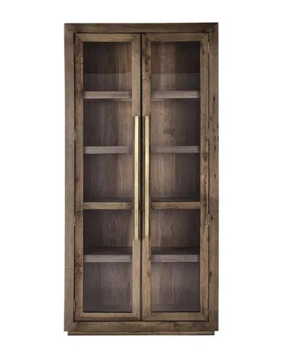 Classic Home Bradley Tall Oak Wood Cabinet In Brown