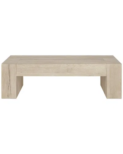 Classic Home Bristol Cracked Oak Wood Coffee Table In White