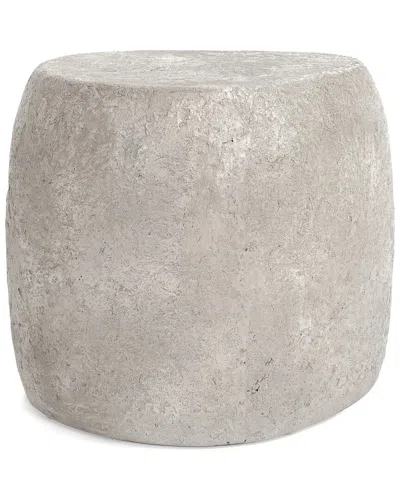 Classic Home Britney Concrete Stone Outdoor End Table In Grey