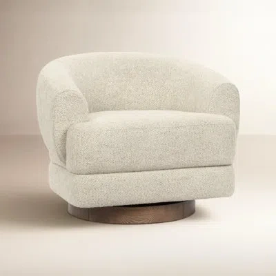 Classic Home Chassia Upholstered Swivel Accent Chair In Neutral