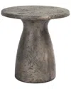 Classic Home Collins 16in Concrete Stone Outdoor Accent Table In Grey
