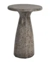 Classic Home Collins 19in Concrete Stone Outdoor Accent Table In Grey